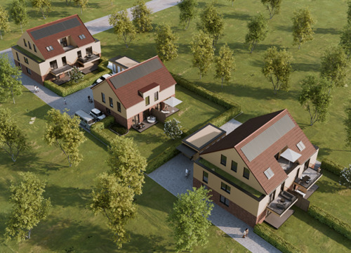 Visualisierung Gesamtprojekt - Doppelhaushälfte mit 122,00 m&sup2; in Barsinghausen zum Kaufen