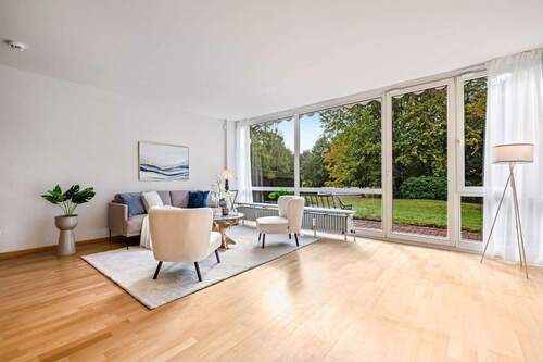 Wohnzimmer - Terrassenwohnung mit 204,70 m&sup2; in Hamburg zum Kaufen