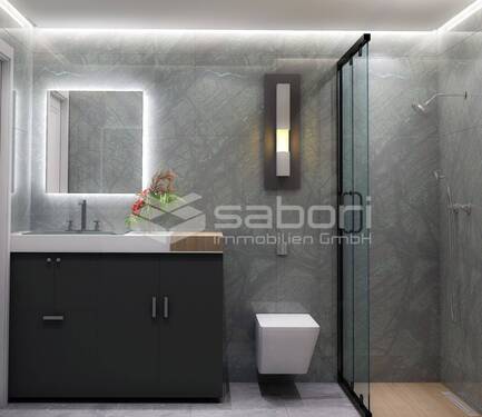 Bad(Visualisierung) - Etagenwohnung mit 47,00 m&sup2; in Antalya zum Kaufen