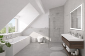 Badezimmer visualisiert - 4 Zimmer Etagenwohnung in München