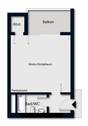 Grundriss - 1 Zimmer Etagenwohnung in Bonn
