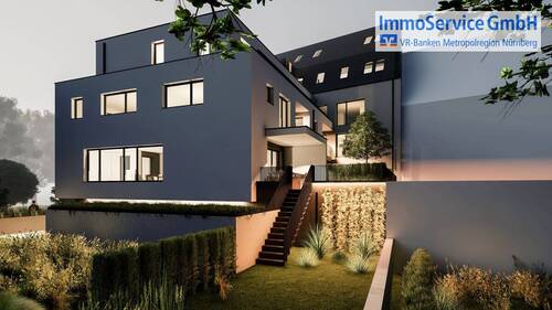 Visualisierung Nacht Gartenansicht 2 - Etagenwohnung mit 63,00 m&sup2; in Nürnberg zum Kaufen