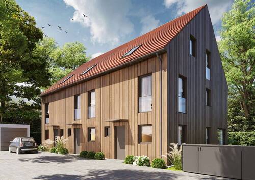 Hausansicht Nord / Zufahrt - Großzügiges Reiheneckhaus, elegant und modern Ausgestattet für Ihr zukünftiges Wohnglück
