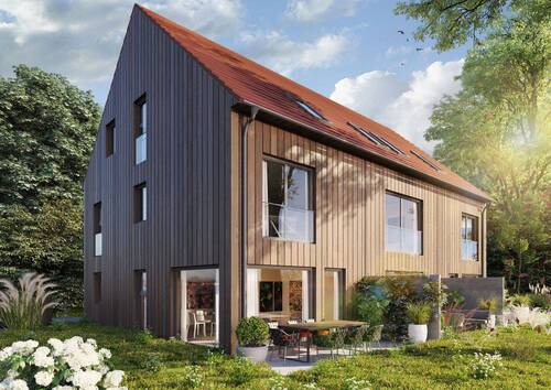 Hausansicht Süd/West - 4 Zimmer Reihenendhaus in München