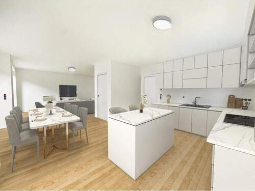 Küchenbereich - digitales Staging - 