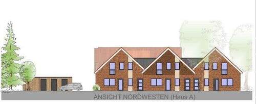 Ansicht Nordwesten (Haus A) - 1 Zimmer Etagenwohnung in Wiesmoor