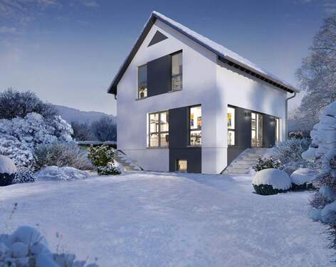 Ansicht Garten Winter - 5 Zimmer Einfamilienhaus zum Kaufen in Geisfeld