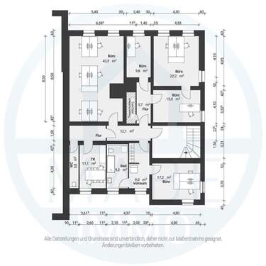 Grundriss - Moderne Bürofläche in ruhiger Lage zu vermieten