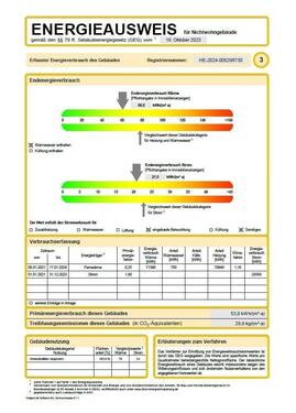 Skala Energieausweis Gewerbeteil - Mehrfamilienhaus, Wohnhaus in Kassel zum Kaufen