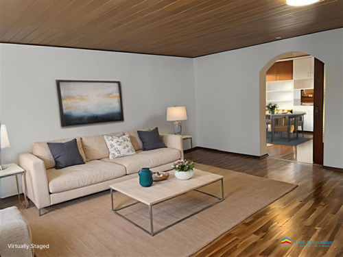 Wohnzimmer - virtually staged - Etagenwohnung mit 150,00 m² in Bellenberg zum Kaufen
