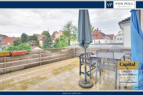 VP Titelbild - 2-Zimmer-Wohnung mit großer Terrasse & Balkon in zentraler Lage