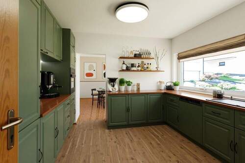 Visualisierung Einbauküche mit Esszimmer EG - 