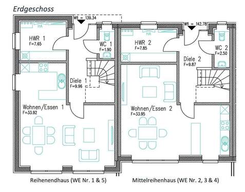 Erdgeschoss - 5 Zimmer Reihenmittelhaus zum Kaufen in Reppenstedt