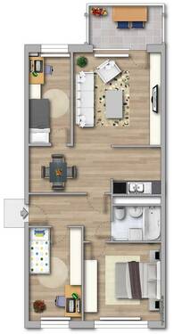 Typ 4A mit Wanne - 69,50 m² - 