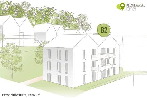 Perspektivskizze - 4 Zimmer Etagenwohnung zum Kaufen in Föhren