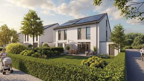 Visualisierung Außenansicht - 4 Zimmer Doppelhaushälfte in Voerde