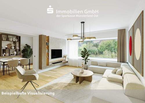 Wohnzimmer - 7 Zimmer Einfamilienhaus in Münster