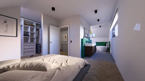 Ansicht Schlafzimmer/Badezimmer - 