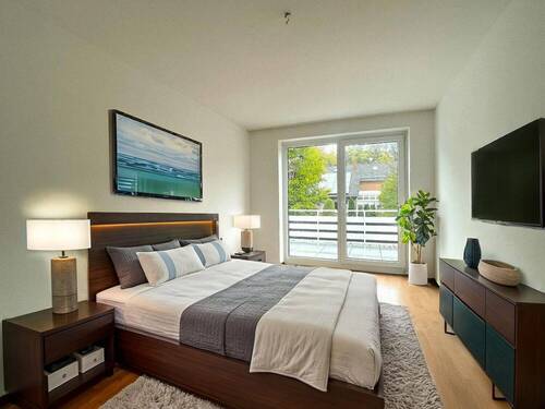 Schlafzimmer virtuell möbliert - 2 Zimmer Etagenwohnung in Osnabrück