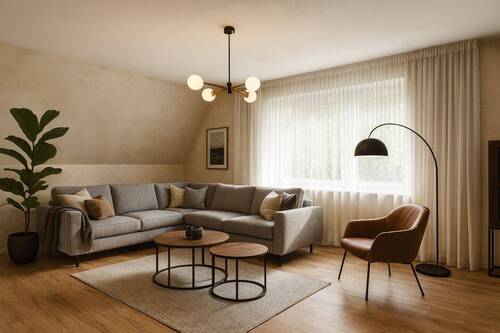 Wohnzimmer virtuell möbliert - 