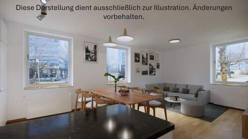 Wohnraum - 4 Zimmer Etagenwohnung in München