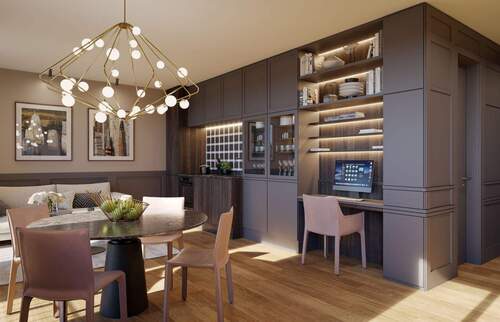 Visualisierung Wohnen, Essen, Kochen, Arbeiten - 