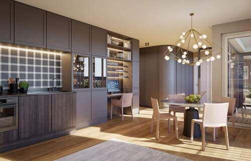 Visualisierung Wohnen, Essen, Kochen, Arbeiten - 