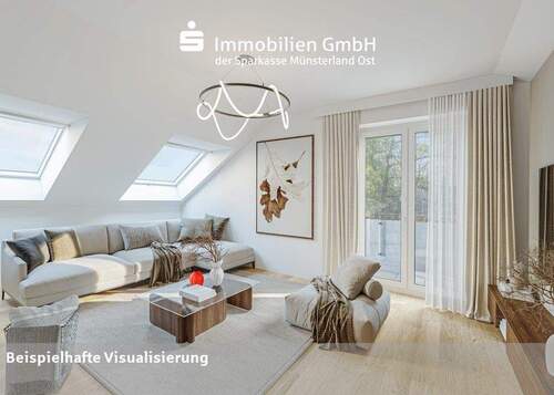 Wohnzimmer - 2 Zimmer Etagenwohnung zum Kaufen in Beckum / Neubeckum