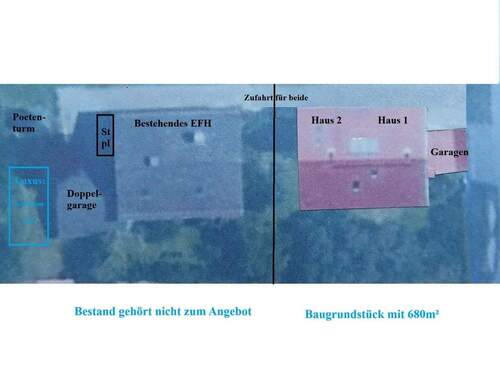 Planung (rot) + Bestand (grau) - Grundstück in Bad Tölz zum Kaufen