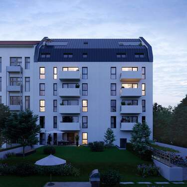 Visualisierung Rückansicht - NEUBAUPROJEKT LANGE 30 - 3 Zimmer mit Balkon, Licht und offenem Wohngefühl