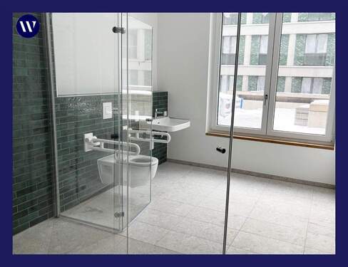 Tageslichtbad - rollstuhlgerecht - !!Rollstuhlgerechtes Wohnen im Neubau!! Moderne 3-Zimmer mit Terrasse, Einbauküche, Tageslichtbad