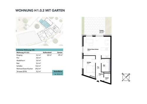 Wohnung H1.0.2 mit Garten - 