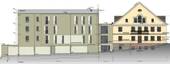 Ansicht Osten (Neubau + Zwischenbau + Bestand H. 4 - 