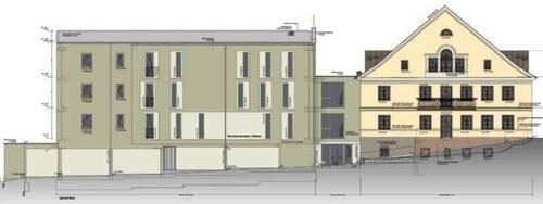 Ansicht Osten (Neubau + Zwischenbau + Bestand H. 4 - 