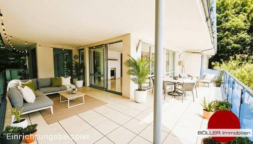 Große Sonnenterrasse! - Den Sommer genießen! 4-Zi. Wohnung mit großer Sonnenterrasse, Einbauküche und Kamin!