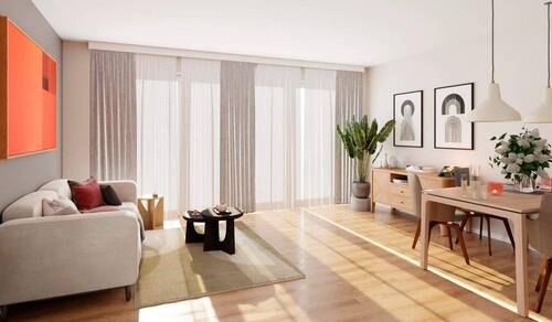Das Wohnzimmer bietet viel Platz für gemeinsame Ab - Gemütliches Zuhause mit Loggia - 599.500,00 EUR Kaufpreis, ca.  99,00 m² Wohnfläche