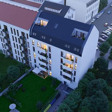 Visualisierung Rückansicht - Etagenwohnung mit 71,80 m&sup2; in Leipzig zum Kaufen