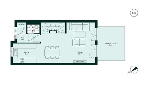 Geräumiges Erdgeschoss mit viel Platz und angrenze - 