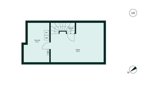 Hier gibt es genug Stauraum im Untergeschoss - 