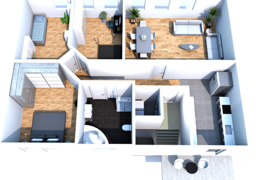 Grundriss DG 2.png - Erstbezug - hochwertige 4-Raum-Wohnung mit Balkon, Dusche, Wanne und 2 PKW-Stellplätzen