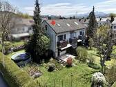 Blick zum REH mit Baugrundstück - Reiheneckhaus mit großen sonnigen Grundstück in Feldkirchen-Westerham, Sofort bezugsfrei