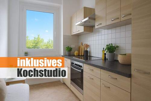 inklusives Kochstudio - Wohnen mit Fernblick: 2-Zimmer-Wohnung mit Südbalkon in grüner Stadtrandlage!