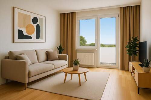 Wohnzimmer - Einrichtungsvorschlag generiert - 2 Zimmer Etagenwohnung zur Miete in Chemnitz