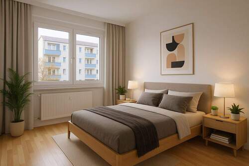 Schlafzimmer - Einrichtungsvorschlag generiert - 2 Zimmer Etagenwohnung in Chemnitz