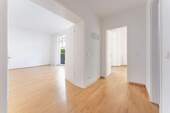 Hallway with view into the living area and bedroom - 