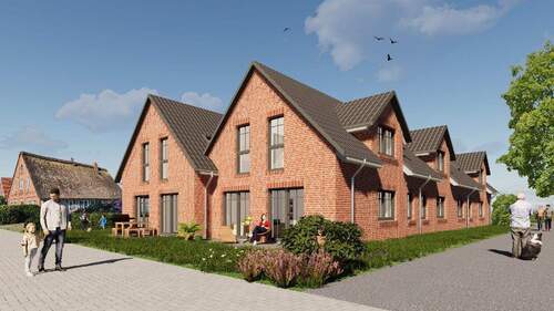 Visualisierung - Außenansicht Nord-Ost-Seite - 3 Zimmer Etagenwohnung zur Miete in Grünendeich