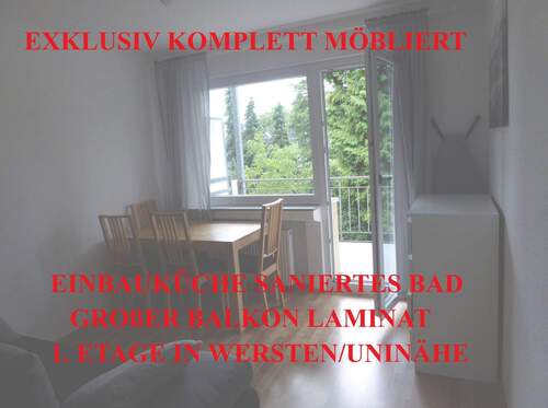 Titelbild - EXKLUSIV KOMPLETT MÖBLIERT EINBAUKÜCHE SANIERTES BAD GROßER BALKON LAMINAT 1. ETAGE WERSTENUNINÄHE