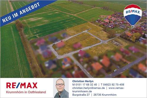 Titelbild Loquard - Ein Platz zum Leben - Baugrundstück in Loquard, Krummhörn mit Deichblick