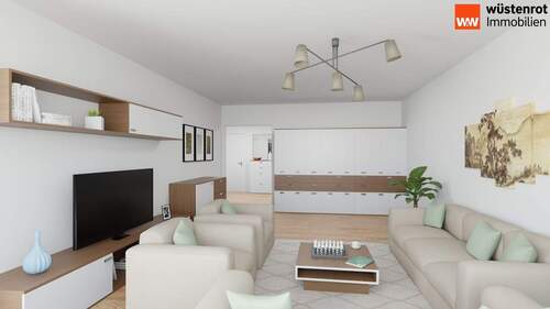 Visualisierung Wohnzimmer - 2 Zimmer Etagenwohnung in Haar
