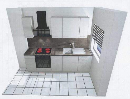 Modellansicht Küchenzeile - 3 Zimmer Etagenwohnung zur Miete in Albstadt